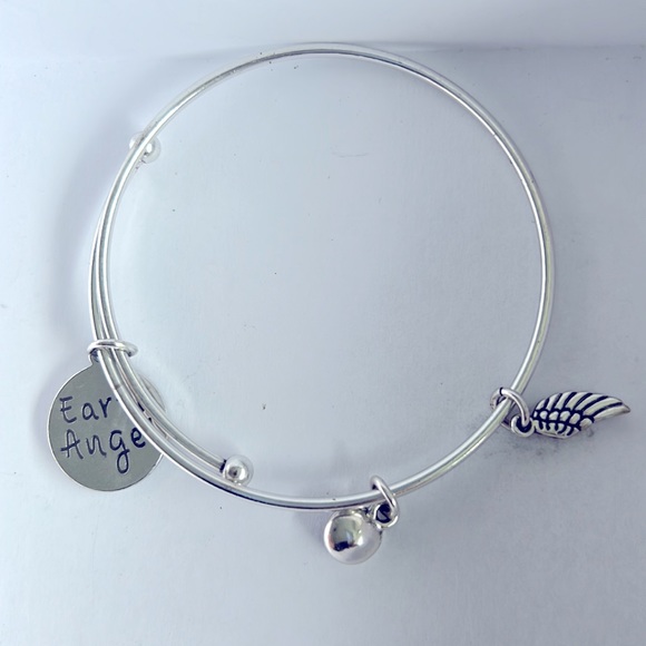 EARTH ANGEL Adjustable Silver Bangle Bracelet - Picture 3 of 3
